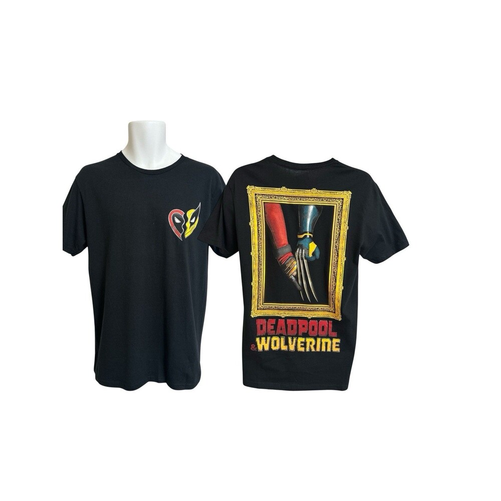 NWT Marvel Men's M Deadpool Wolverine Front/Back Graphic Short Sleeve T-Shirt